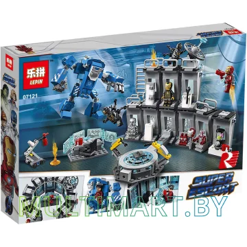 Конструктор Lepin 07121 Лаборатория Железного человека - Зал брони (587 деталей) картинка 2